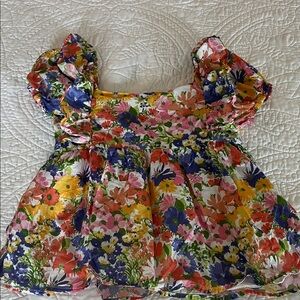 Janie and Jack Multicolor Floral Top Size 12